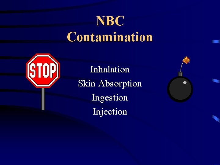 NBC Contamination Inhalation Skin Absorption Ingestion Injection 