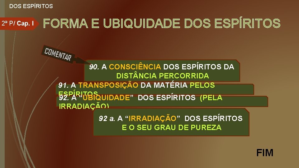 DOS ESPÍRITOS 2ª P/ Cap. I FORMA E UBIQUIDADE DOS ESPÍRITOS 90. A CONSCIÊNCIA