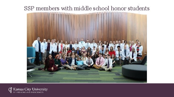 SSP members with middle school honor students 