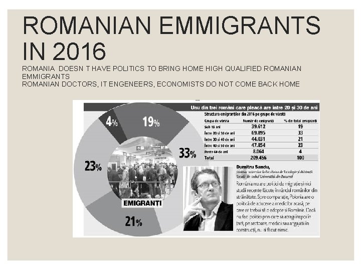 ROMANIAN EMMIGRANTS IN 2016 ROMANIA DOESN T HAVE POLITICS TO BRING HOME HIGH QUALIFIED