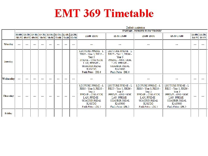 EMT 369 Timetable 