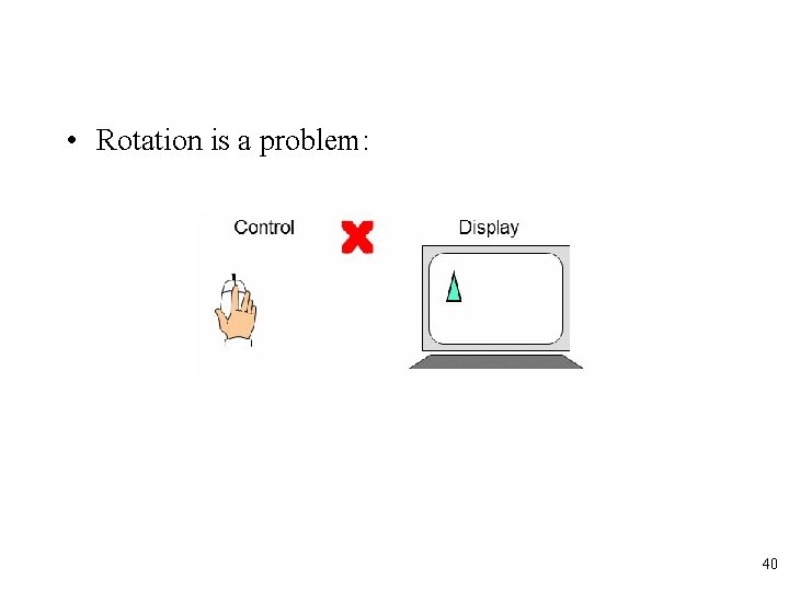  • Rotation is a problem: 40 