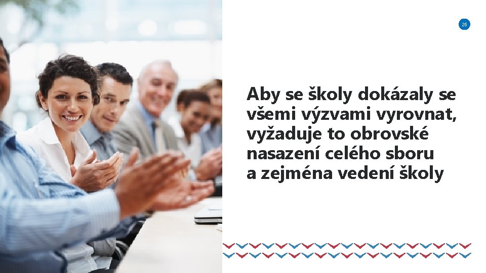 26 Aby se školy dokázaly se všemi výzvami vyrovnat, vyžaduje to obrovské nasazení celého