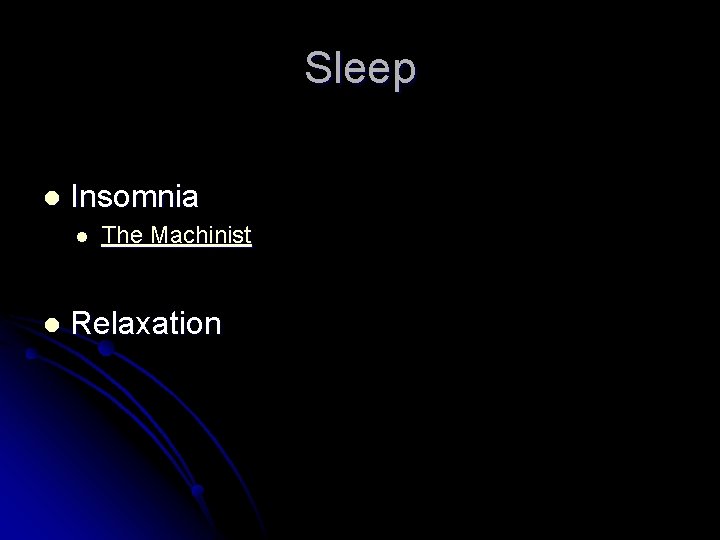 Sleep l Insomnia l l The Machinist Relaxation 