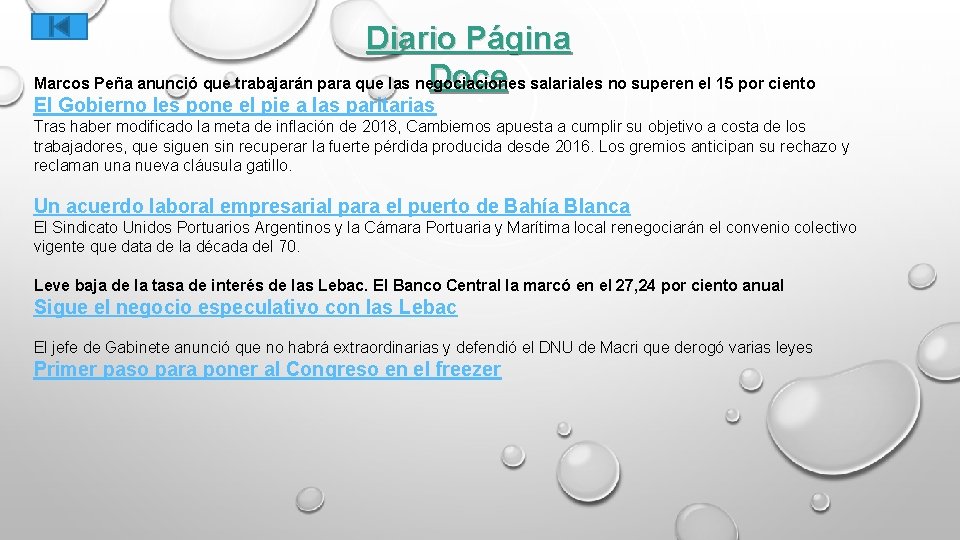 Diario Página Doce salariales no superen el 15 por ciento Marcos Peña anunció que