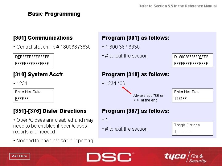 Refer to Section 5. 5 in the Reference Manual Basic Programming [301] Communications Program