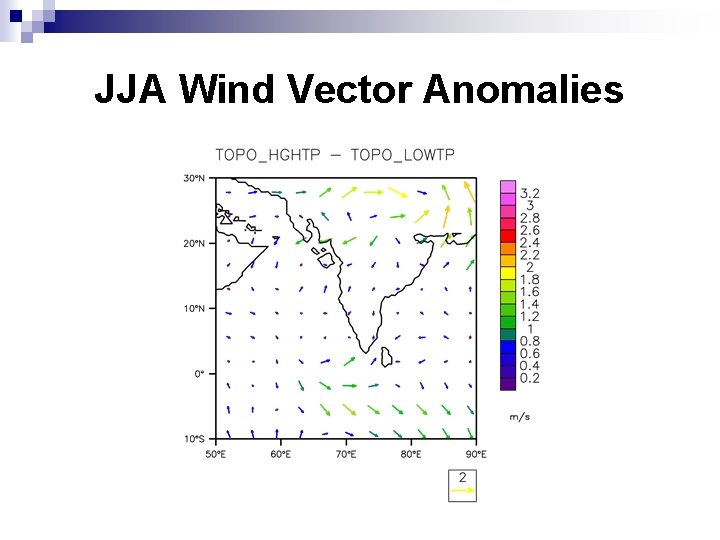 JJA Wind Vector Anomalies 