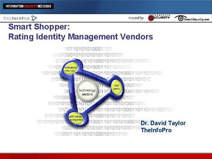 Smart Shopper: Rating Identity Management Vendors Dr. David Taylor The. Info. Pro Security Study