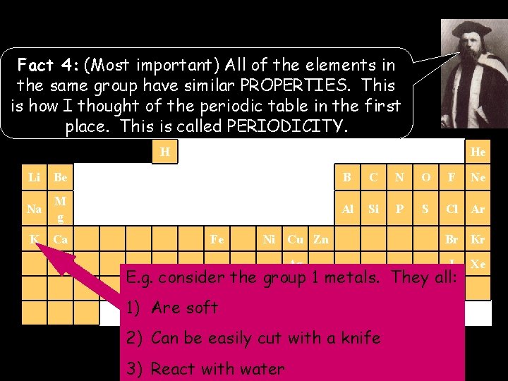 The Periodic Table Fact 4: (Most important) All of the elements in the same