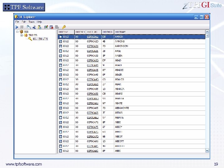 Suite www. tpfsoftware. com 19 