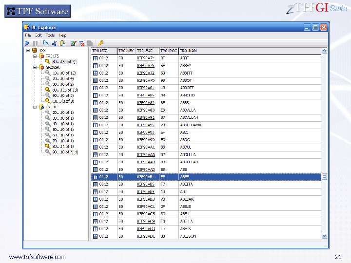 Suite www. tpfsoftware. com 21 
