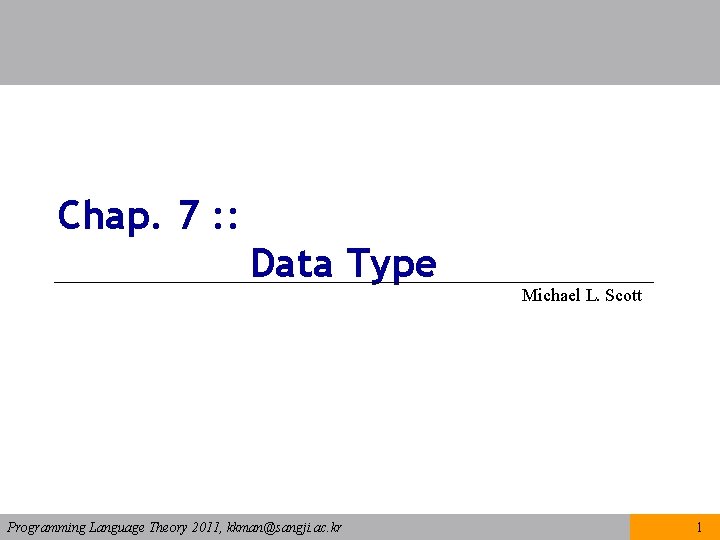 Chap 7 Data Type Programming Language Theory 2011