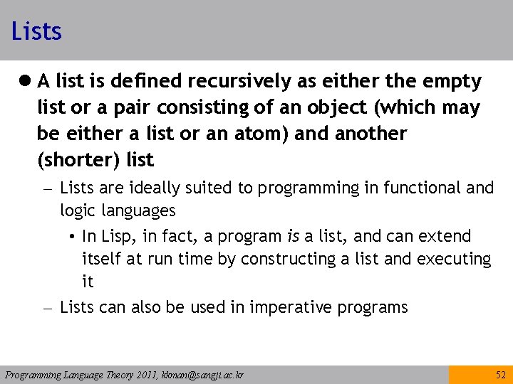 Chap 7 Data Type Programming Language Theory 2011