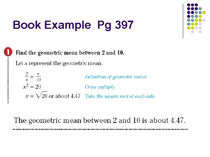 Book Example Pg 397 