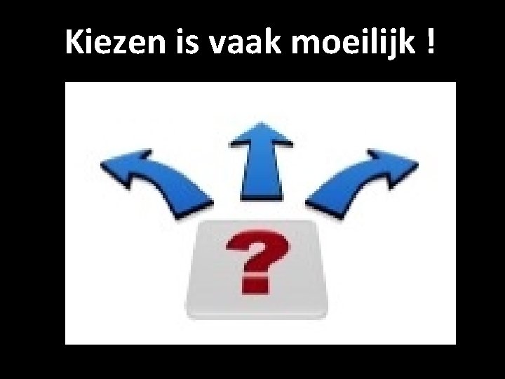 Kiezen is vaak moeilijk ! 