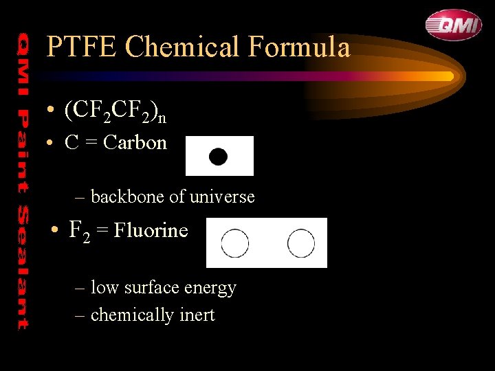 PTFE Chemical Formula • (CF 2)n • C = Carbon – backbone of universe PTFE Chemical Formula • (CF 2)n • C = Carbon – backbone of universe
