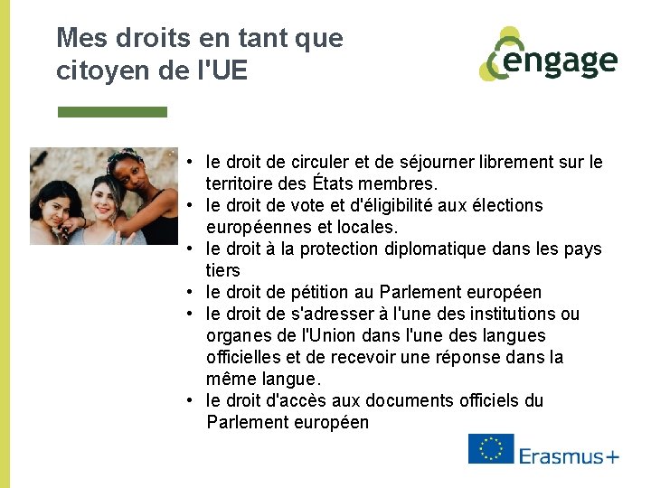 Mes droits en tant que citoyen de l'UE • le droit de circuler et