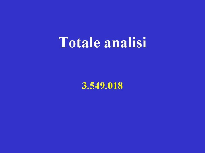 Totale analisi 3. 549. 018 