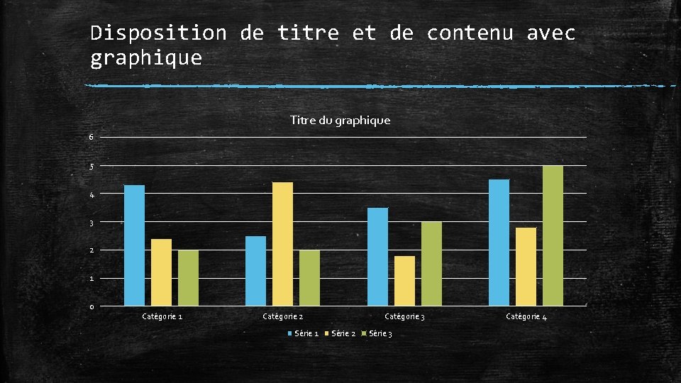 Disposition de titre et de contenu avec graphique Titre du graphique 6 5 4