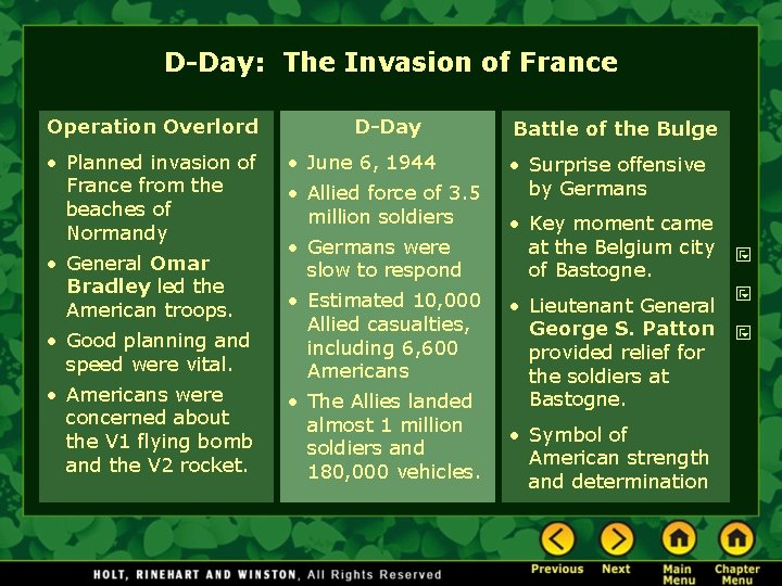 D-Day: The Invasion of France Operation Overlord • Planned invasion of France from the