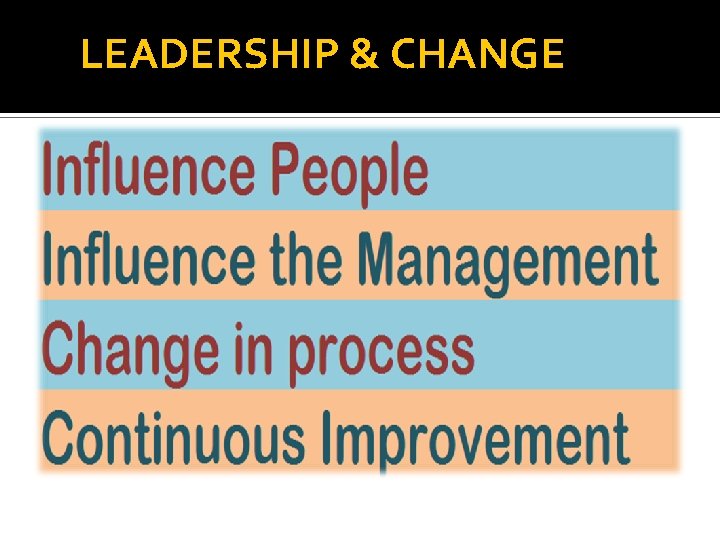 LEADERSHIP & CHANGE 