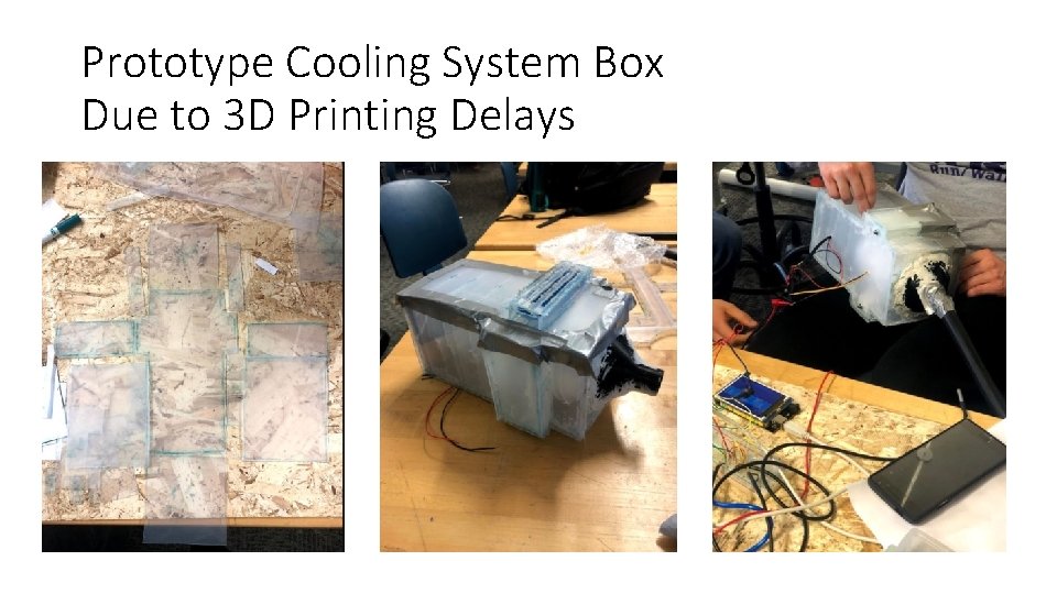 Prototype Cooling System Box Due to 3 D Printing Delays 