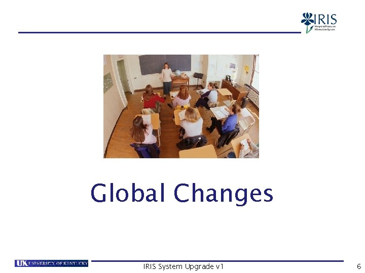 Global Changes IRIS System Upgrade v 1 6 