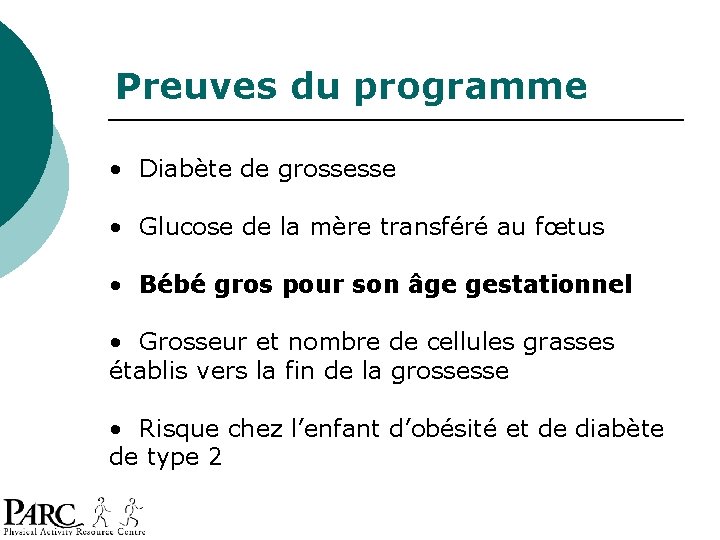 Preuves du programme • Diabète de grossesse • Glucose de la mère transféré au Preuves du programme • Diabète de grossesse • Glucose de la mère transféré au