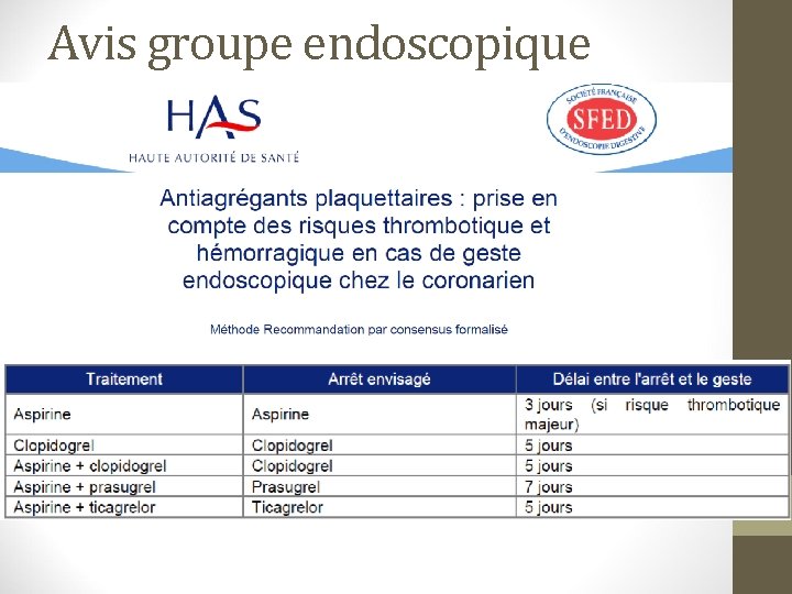 Avis groupe endoscopique 