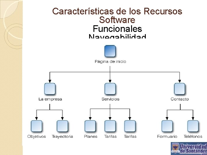 Características de los Recursos Software Funcionales Navegabilidad 