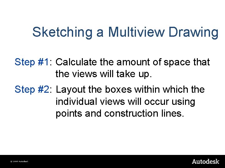 Sketching a Multiview Drawing Step #1: Calculate the amount of space that the views Sketching a Multiview Drawing Step #1: Calculate the amount of space that the views