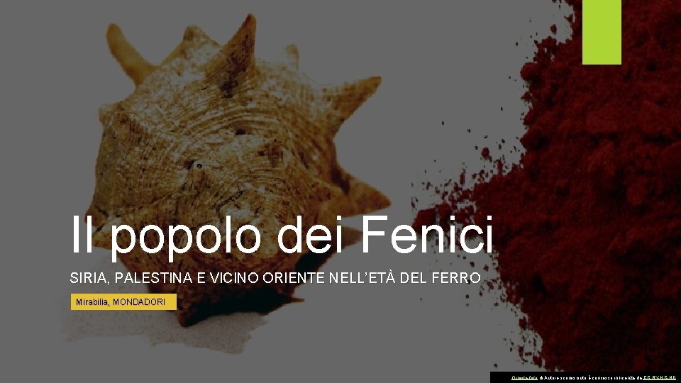 Il popolo dei Fenici SIRIA, PALESTINA E VICINO ORIENTE NELL’ETÀ DEL FERRO Mirabilia, MONDADORI