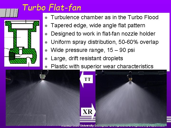 Turbo Flat-fan l l l l Turbulence chamber as in the Turbo Flood Tapered