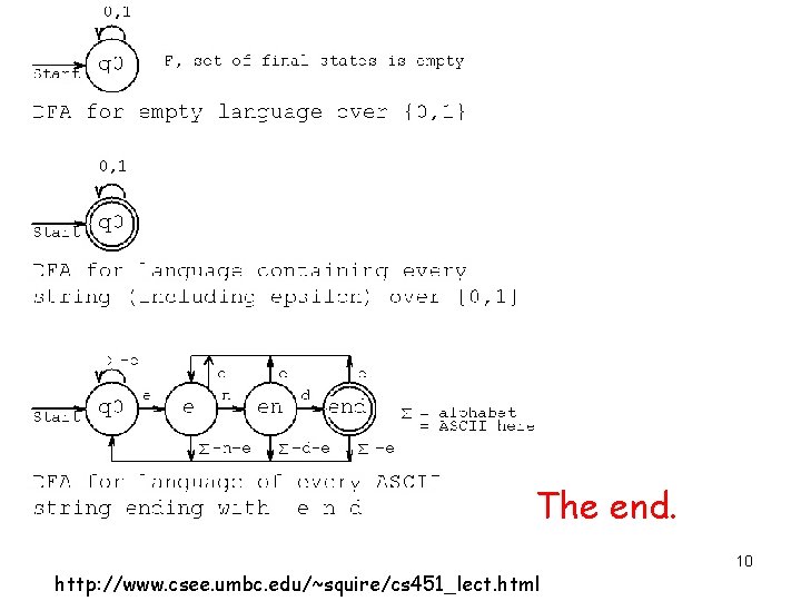 The end. http: //www. csee. umbc. edu/~squire/cs 451_lect. html 10 