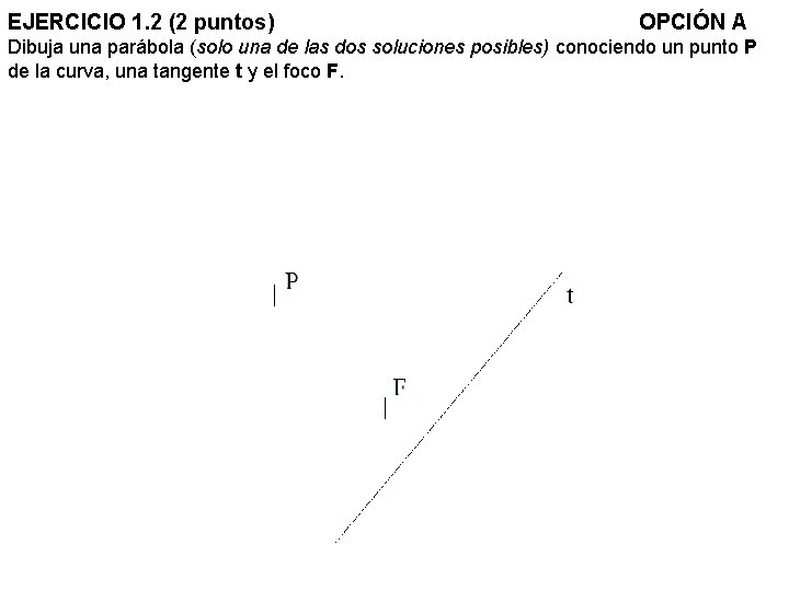 EJERCICIO 1. 2 (2 puntos) OPCIÓN A Dibuja una parábola (solo una de las