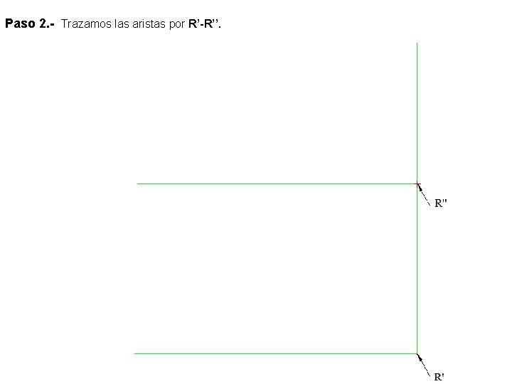 Paso 2. - Trazamos las aristas por R’-R’’. 