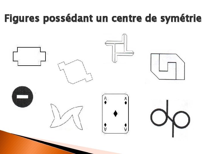 Figures possédant un centre de symétrie 