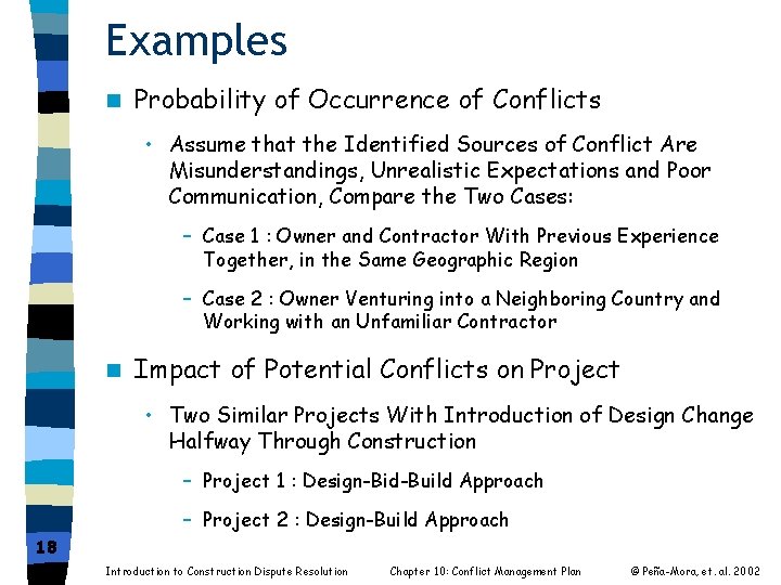 Examples n Probability of Occurrence of Conflicts • Assume that the Identified Sources of