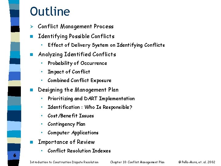 Outline Ø Conflict Management Process n Identifying Possible Conflicts • Effect of Delivery System