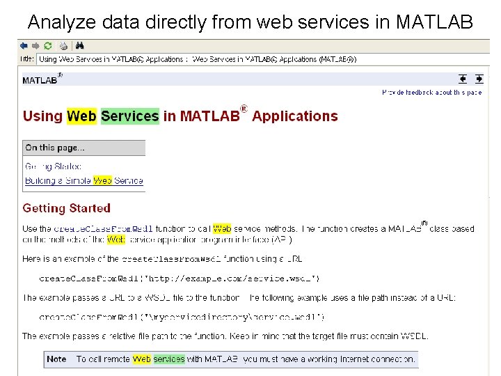 Analyze data directly from web services in MATLAB 