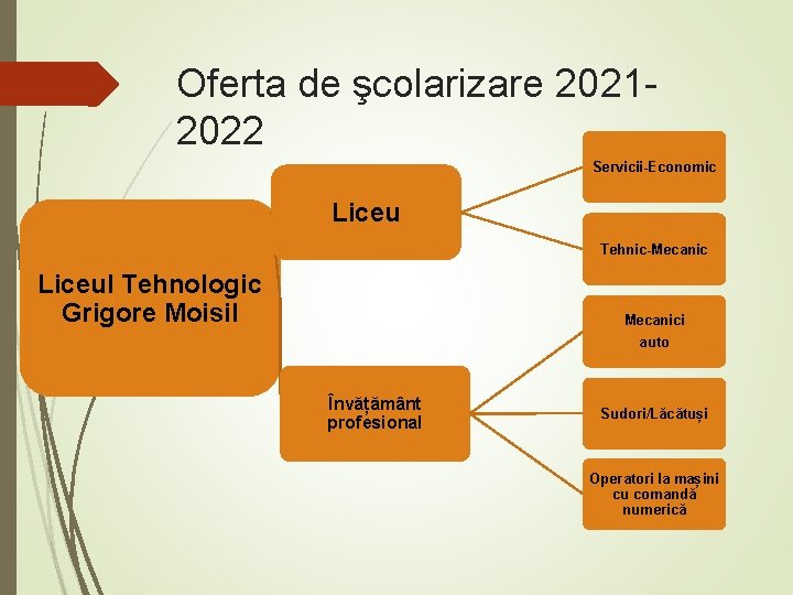 Oferta de şcolarizare 20212022 Servicii-Economic Liceu Tehnic-Mecanic Liceul Tehnologic Grigore Moisil Mecanici auto Învățământ