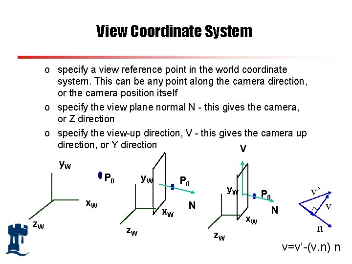 View Coordinate System o specify a view reference point in the world coordinate system.