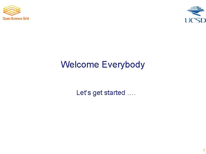 Welcome Everybody Let’s get started …. 7 