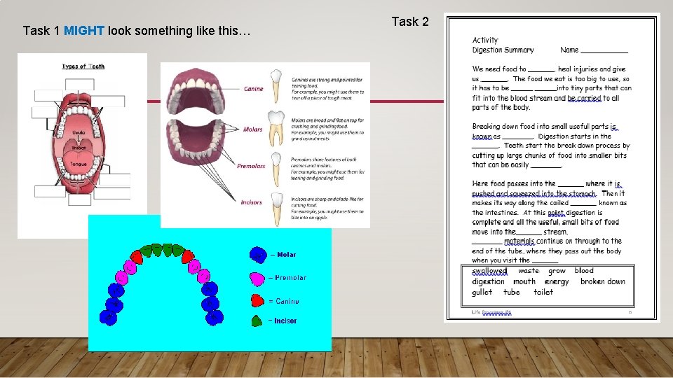 Task 1 MIGHT look something like this… Task 2 