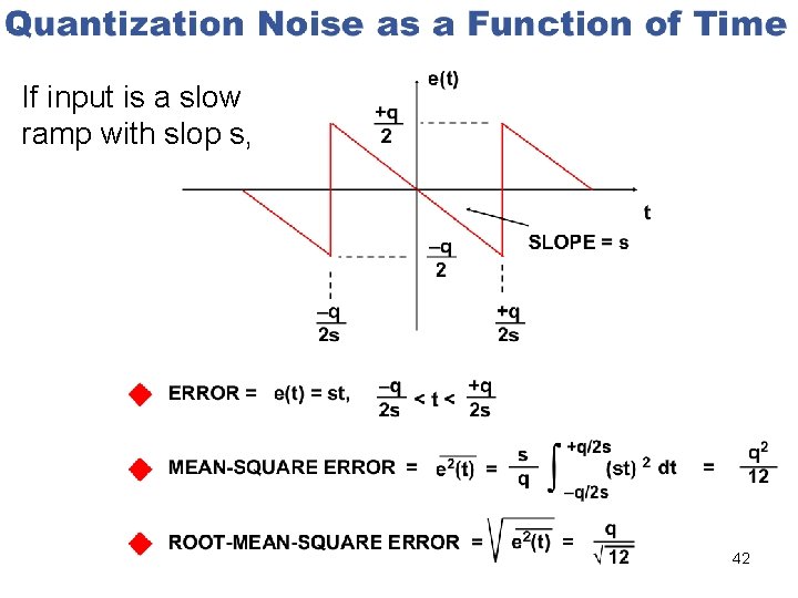 If input is a slow ramp with slop s, 42 