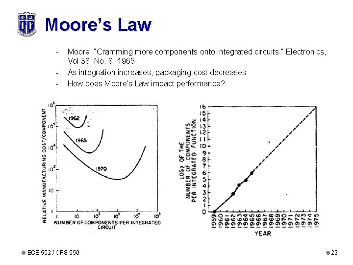 Moore’s Law - Moore. “Cramming more components onto integrated circuits. ” Electronics, Vol 38,