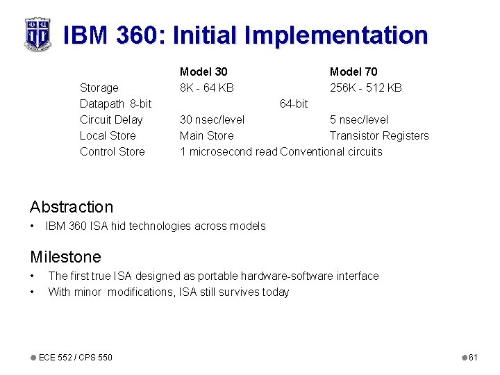 IBM 360: Initial Implementation Storage Datapath 8 -bit Circuit Delay Local Store Control Store