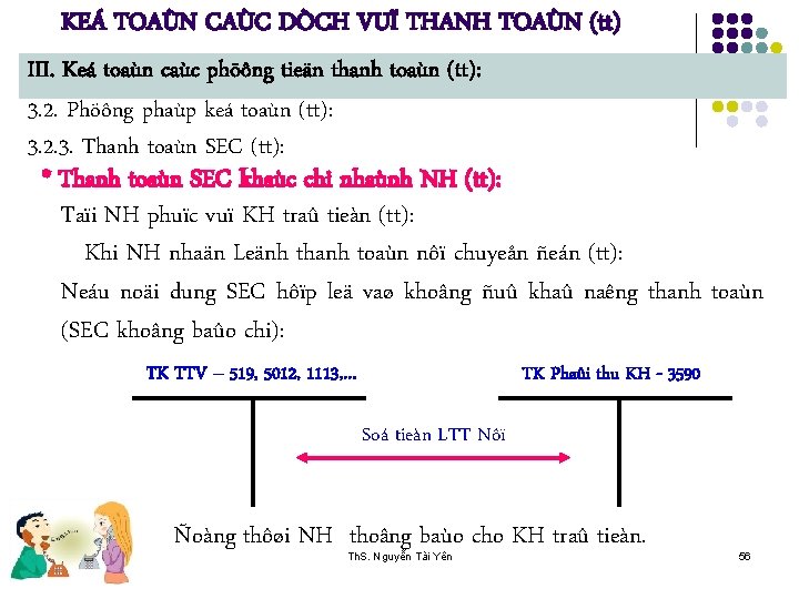 KEÁ TOAÙN CAÙC DÒCH VUÏ THANH TOAÙN (tt) III. Keá toaùn caùc phöông tieän