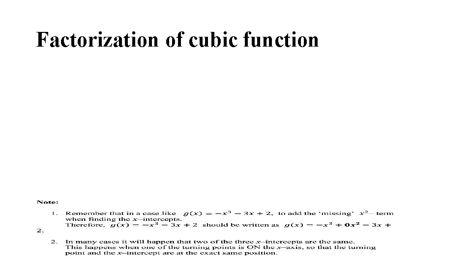 Factorization of cubic function Factorization of cubic function