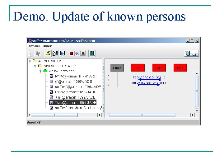 Demo. Update of known persons 